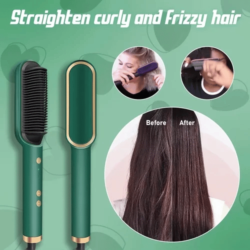 2-in-1 Hair Straightener Curler Comb