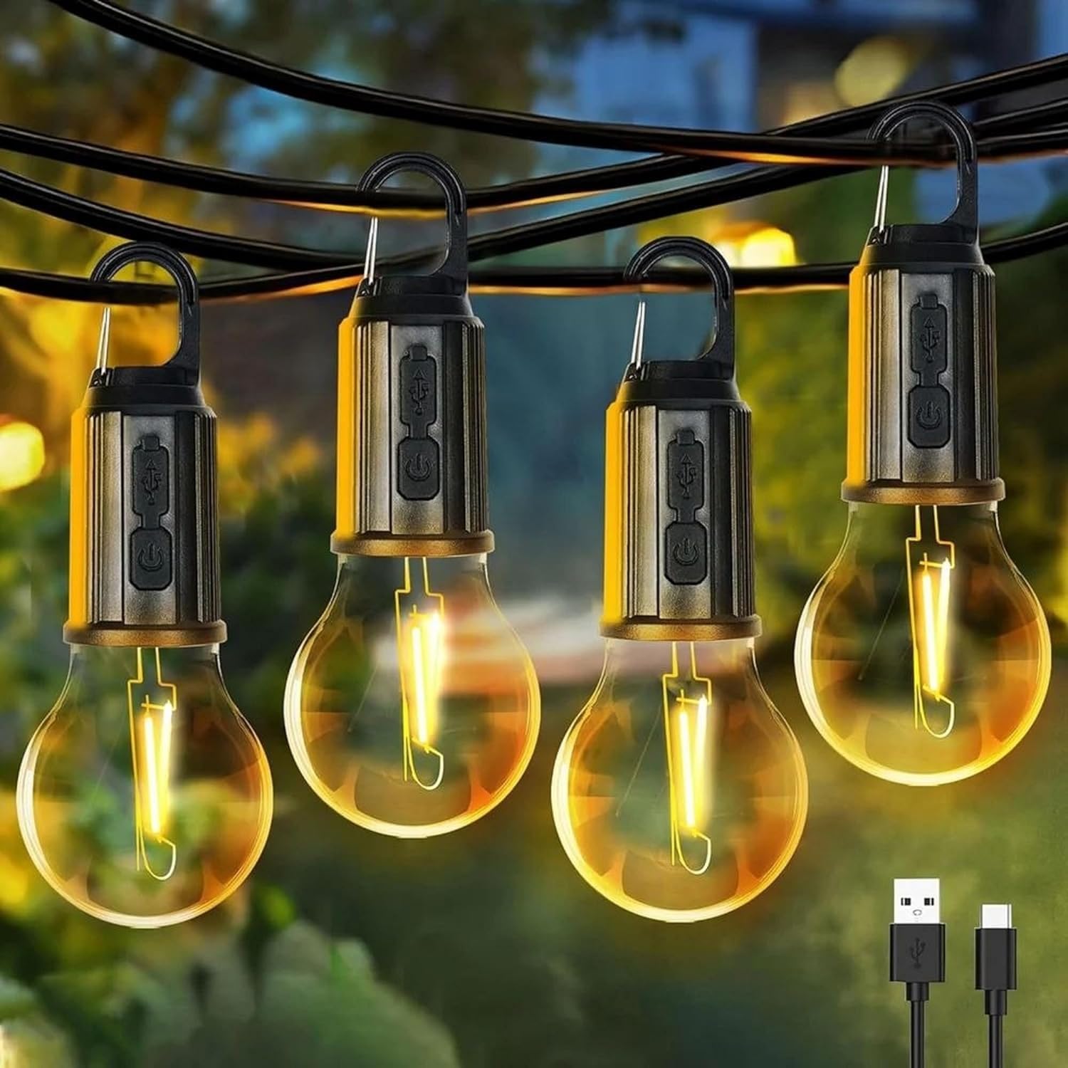 Unbreakable Hanging Clip Bulb | Emergency Lamp | USB Rechareable Bulb | Dynamic Hanging Light | Decorative Hanging Bulb | 3 Lighting Modes Tent Lamp for Camping 
🌟