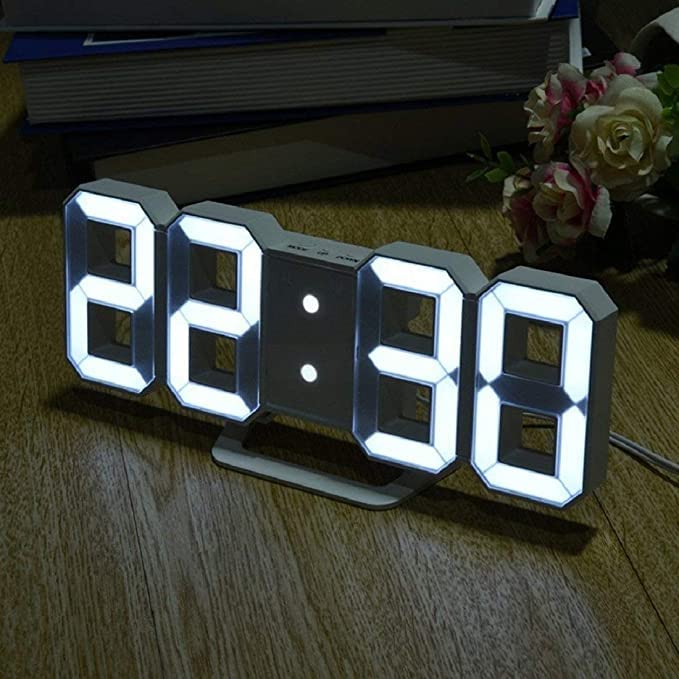 Acrylic Digital LED Display Clock - Stylish Electricity-Powered Table and Wall Hanging Alarm Clock