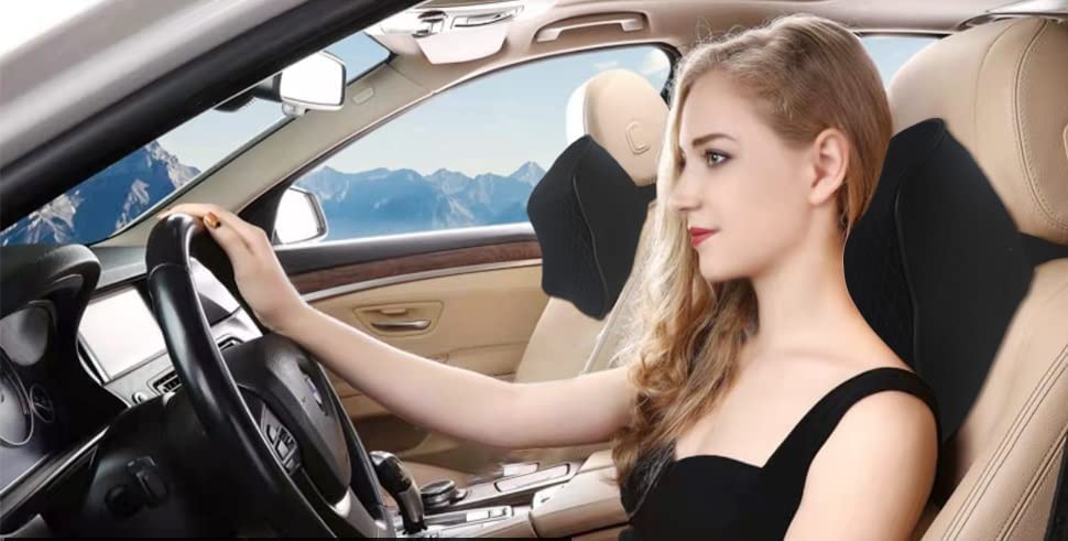 Memory Foam Car Neck Pillow - Ergonomic Support for a Pain-Free Drive!