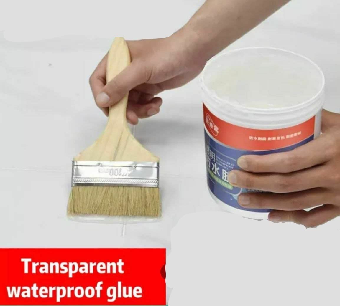 Waterproof Transparent Crack Seal Glue 300g with Brush | Leaking Sealant for Windows, Roofs, and More | Transparent Sealant Gel Adhesive for Surface, Cement, Marble, Wood