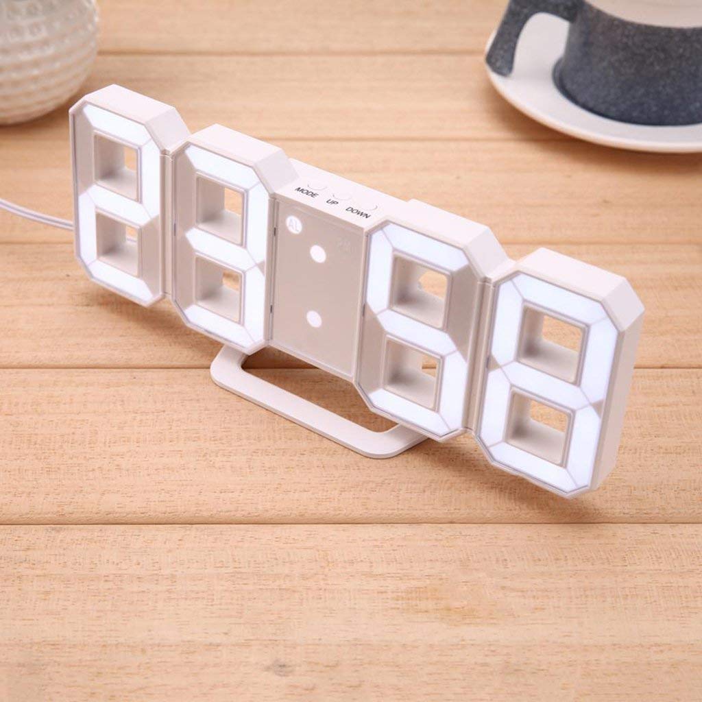 Acrylic Digital LED Display Clock - Stylish Electricity-Powered Table and Wall Hanging Alarm Clock