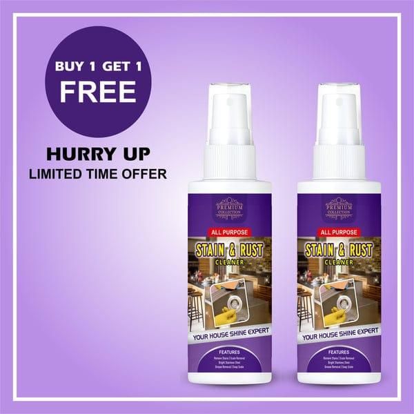 Multipurpose Powerful Stain & Rust Remover Spray - Automotive &amp; Industrial Use | Fast-Acting Formula, Protects Against Rust | 200ml (Buy 1 Get 1 Free)