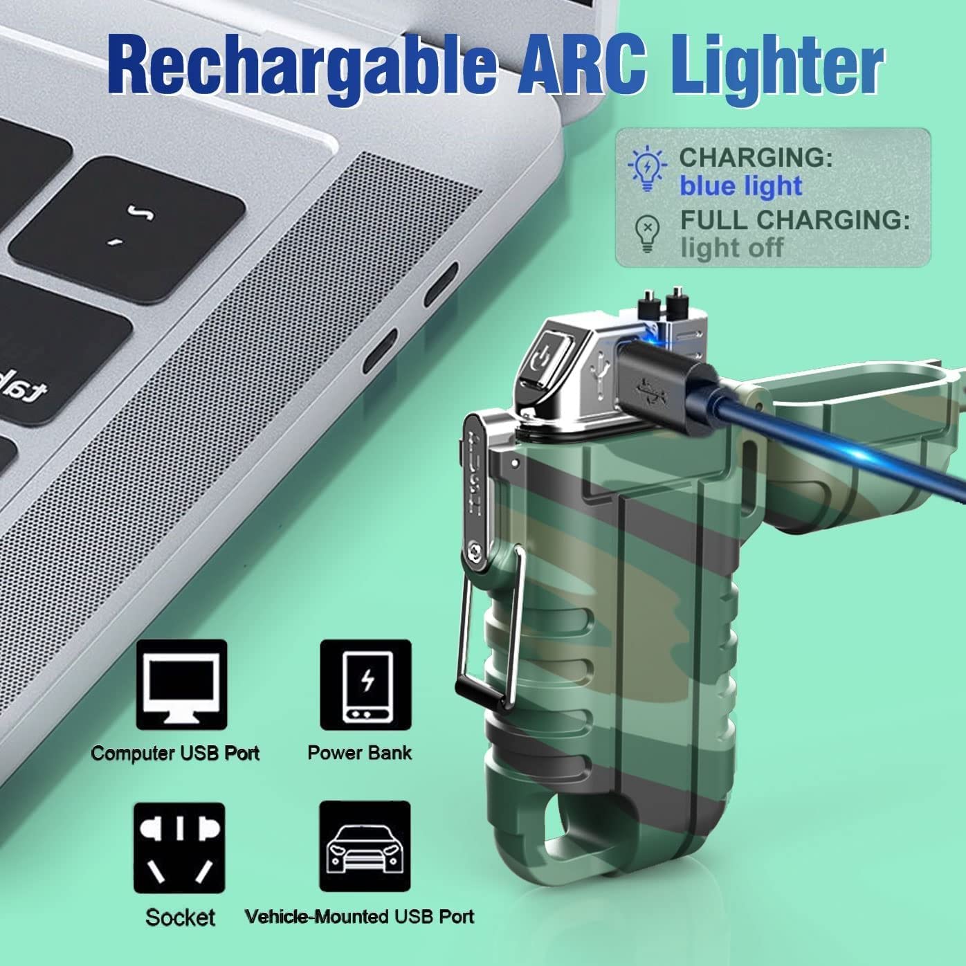360° Flexible Neck Rechargeable Electric Lighter - Windproof, Waterproof Plasma Flameless Lighter