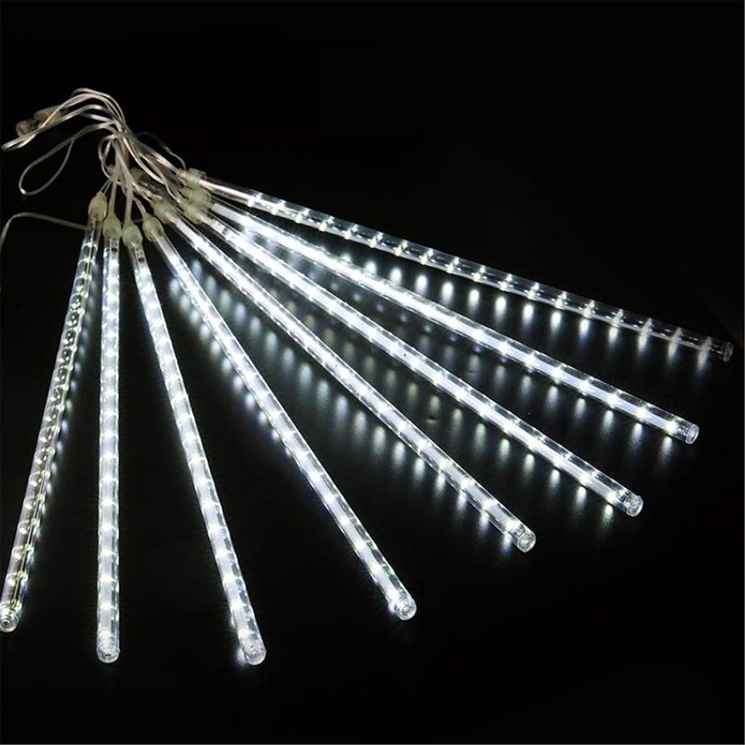 Romantic Meteor Shower Rain Lights - 30cm White LED Tubes for Wedding and Christmas Decor