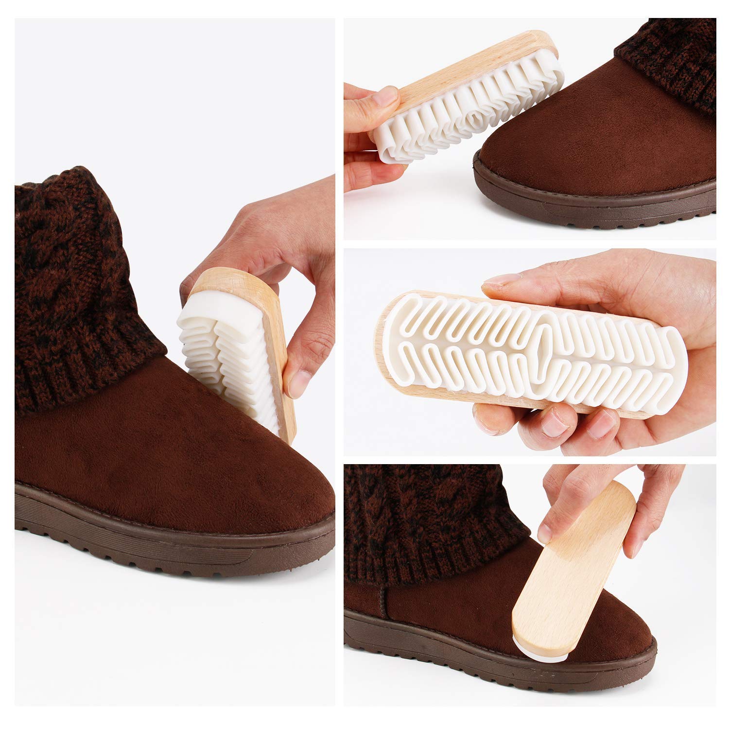 Premium Crepe Soft Shoe Brush - Expertly Crafted for Gentle and Effective Suede & Nubuck Cleaning (Handcrafted Shoe Brush)