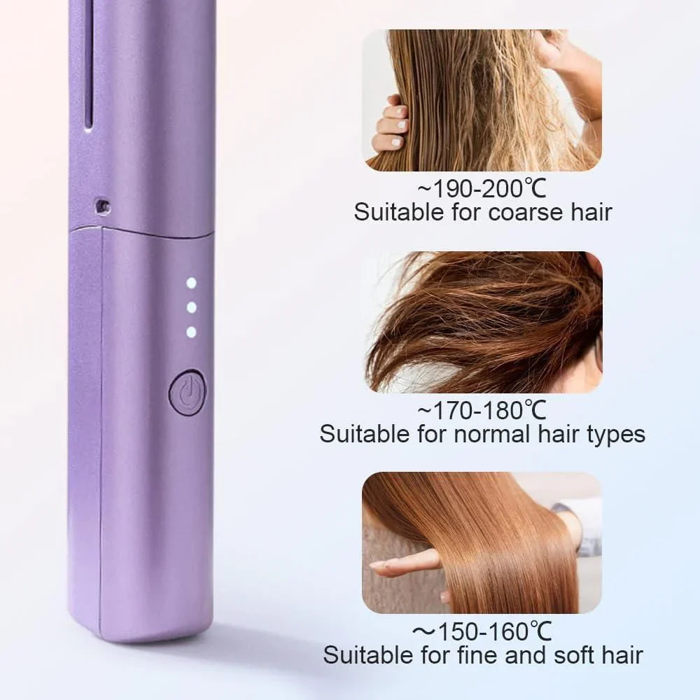 Hair Straightener Brush, Hair Straightening Iron Built With Comb, Fast Heating & 5 Temp Settings & Anti-Scald, Perfect For Home Hair Styler