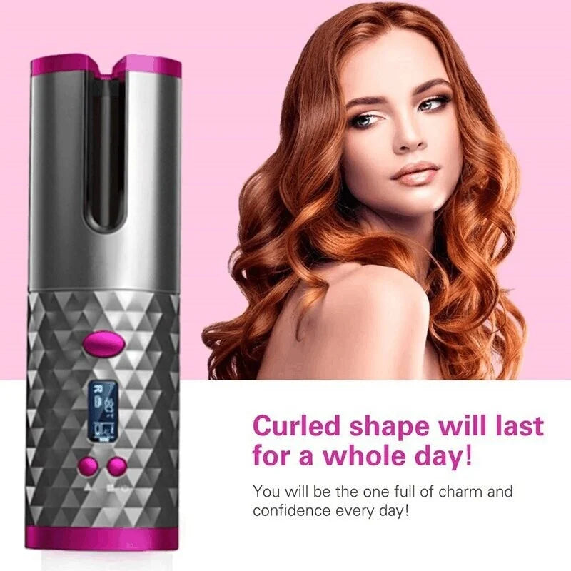 CurlCraft Pro: Wireless Automatic Curling Iron - Effortless Curls Anytime, Anywhere